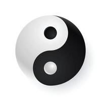 Taijitu-Symbol Schwarz-Weiß-Yin-Yang auf weißem Hintergrund vektor