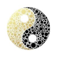 Taijitu-Symbol Schwarz-Weiß-Yin-Yang auf weißem Hintergrund vektor