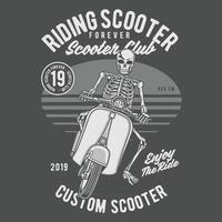 ridning scooter vintage badge design vektor