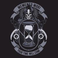 Memento Mori Abzeichen-Design vektor