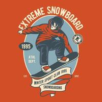 extremes Snowboard-Abzeichen deisng vektor