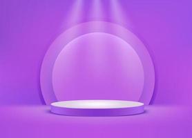 violette Szene mit rundem Sockel vektor