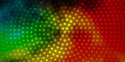 mörk flerfärgad vektorbakgrund med färgglada stjärnor. vektor