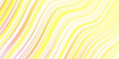 ljusrosa, gult vektormönster med böjda linjer. vektor