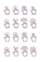 Sammlung von Hand-Cursor-Symbolen vektor