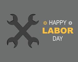 Happy Labor Day Schraubenschlüssel Papier vektor