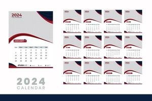 2024 Kalender Design Vorlage, modern Kalender Design im Geschäft Stil vektor