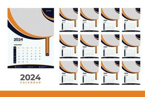 2024 Kalender Design Vorlage, modern Kalender Design im Geschäft Stil vektor