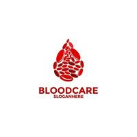 Blut Spender Logo Designs Vorlage, Blut Spende , Blut fallen Logo Vektor Vorlage