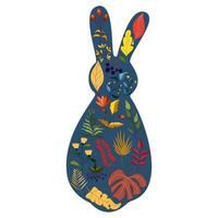 kaniner karaktär design med skön blomma blommor för vår, påsk. höst festival eller kinesisk ny år 2023, år av de kanin zodiaken tecken. vektor illustration.