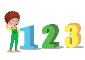 Schule Kinder mit 123 Zahlen vektor
