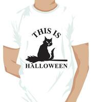 halloween katt t-shirt design vektor