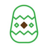 ägg ikon duotone grön brun Färg påsk symbol illustration. vektor