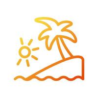 Insel Symbol Gradient Gelb Orange Sommer- Strand Symbol Illustration. vektor