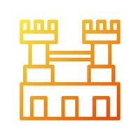 slott ikon lutning gul orange sommar strand symbol illustration vektor