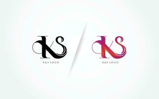 två logotyper för ks och ks monogram vektor
