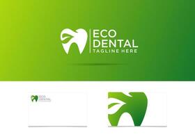 eco dental logotyp design vektor
