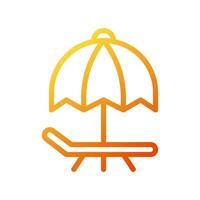 paraply ikon lutning gul orange sommar strand symbol illustration vektor