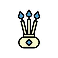 Kerze Symbol farbig Gliederung Blau Sahne Farbe Chinesisch Neu Jahr Symbol perfekt. vektor