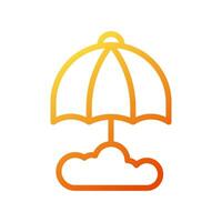 Regenschirm Symbol Gradient Gelb Orange Sommer- Strand Symbol Illustration vektor