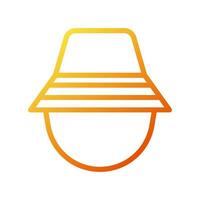 Hut Symbol Gradient Gelb Orange Sommer- Strand Symbol Illustration vektor