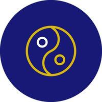 yin och yang ikon avrundad vit gul Färg kinesisk ny år symbol perfekt. vektor