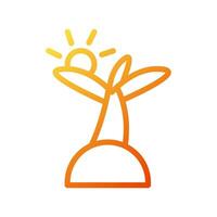 Insel Symbol Gradient Gelb Orange Sommer- Strand Symbol Illustration. vektor