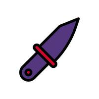 kniv ikon färgad översikt röd lila Färg militär symbol perfekt. vektor
