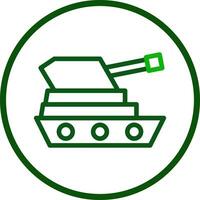 tank ikon linje avrundad grön Färg militär symbol perfekt. vektor