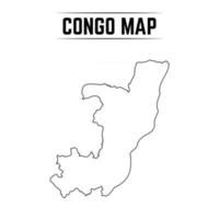 skissera enkel karta över Kongo vektor