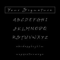 Signatur isolierte Schriftart a bis z vektor