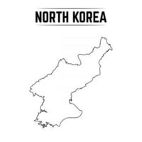 einfache Karte von Nordkorea umreißen vektor
