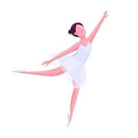 Ballett Tänzerin flache Farbe Vektor gesichtslosen Charakter. Ballerina in weißem Kostüm, Theatertanzdarstellerin im Tutu isolierte Cartoon-Illustration für Webgrafikdesign und Animation