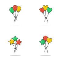 Bündel von Luft Party Luftballons Vektor Symbol Illustration. modisch Vektor Helium Ballon. Luft Ballon Symbol isoliert