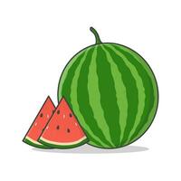 Wassermelone Obst Vektor Symbol Illustration. Scheibe von Wassermelone eben Symbol