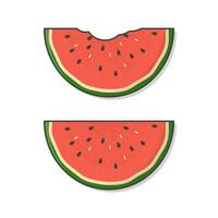 Scheibe von Wassermelone Vektor Symbol Illustration. frisch und saftig Wassermelonen eben Symbol