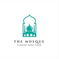 Moschee-Silhouette-Symbol-Logo-Vektor-Illustration-Design-Vorlage vektor
