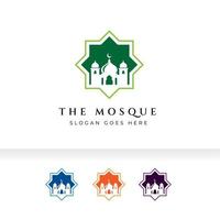 Moschee Symbol Silhouette Logo Vektor Illustration Design-Vorlage