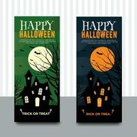 halloween natt flygblad, rulla upp baner, häfte, affisch, kupong, inbjudan kort vektor design mallar samling.