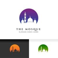 Moschee Symbol Silhouette Logo Vektor Illustration Design-Vorlage