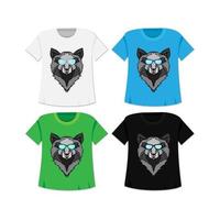 T-Shirt mit wildem Wolf vektor