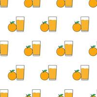 orange juice sömlös mönster på en vit bakgrund. orange tema vektor illustration