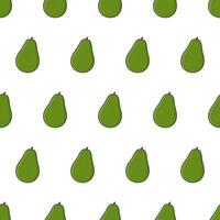 frisch Avocado nahtlos Muster auf ein Weiß Hintergrund. Avocado Obst Vektor Illustration