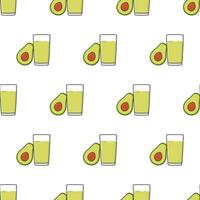 Avocado Saft nahtlos Muster auf ein Weiß Hintergrund. Avocado Thema Vektor Illustration