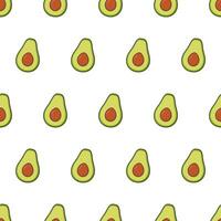 Scheibe Avocado nahtlos Muster auf ein Weiß Hintergrund. Avocado Obst Vektor Illustration