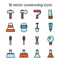 bygga och bygga ikoner vektor