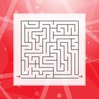 ein quadratisches Labyrinth. ein interessantes und nützliches Spiel für Kinder und Erwachsene. einfache flache Vektorillustration auf einem bunten abstrakten Hintergrund. vektor