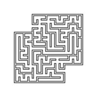 svart fyrkantig labyrint. ett spel för barn. enkel platt vektorillustration isolerad på vit bakgrund. med en plats för dina bilder. vektor
