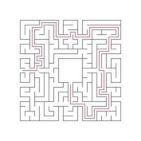 abstraktes komplexes Labyrinth. schwarzer Strich auf weißem Hintergrund. ein interessantes Puzzle-Spiel für Kinder. Vektor-Illustration. mit dem richtigen Weg. vektor