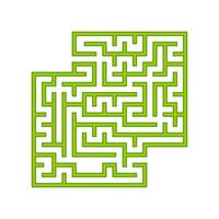 grünes quadratisches Labyrinth. ein Spiel für Kinder. einfache flache Vektorillustration lokalisiert auf weißem Hintergrund. mit Platz für Ihre Bilder. vektor